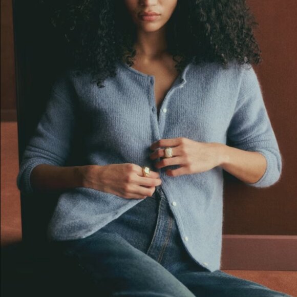 Sezane Sweaters - Sezane Gaspard / vintage blue with pearl buttons / small